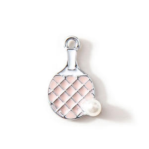 Nouveau alliage de bricolage galvanoplastie goutte à goutte accessoires Mini perle Ping Pong raquette dessin animé bijoux pendentif Bracelet pendentif - Product Image 6