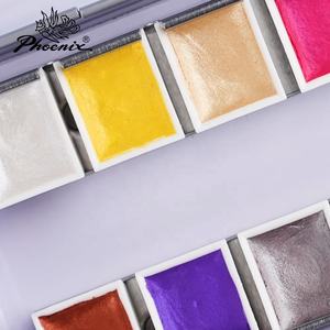 Phoenix 12 colores artista brillante reflectante acuarela sólido Aquarelles metálico acuarela conjunto - Product Image 4
