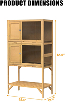 Cage à cailles en bois pour l'intérieur, poulailler à 2 niveaux avec plateaux extractibles, maille métallique ventilée, portes d'accès, étagère de rangement, accessoires pour animaux de compagnie