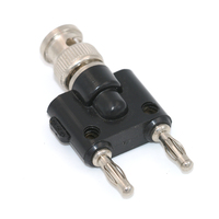 Double fiche banane 4mm Laiton nickelé vers connecteur BNC mâle Adaptateur coaxial Convertisseur