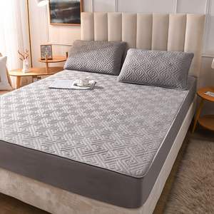 Protector de <span class=keywords><strong>colchón</strong></span> acolchado al por mayor, funda de cama <span class=keywords><strong>impermeable</strong></span> para adultos, estilo liso para el hogar - Product Image 6