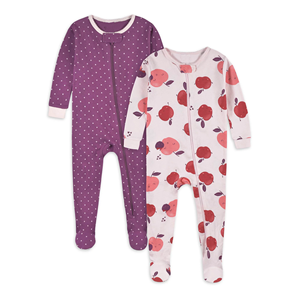 Fast Delivery Unisex Baby Romper Random Color 100% Cotton Comfortable 2 Way Zipper 4 Season Casual Baby Pajama Jumpsuit Bodysuit - Product Image 1