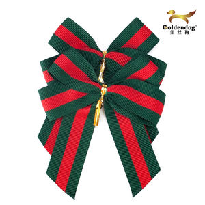 Mafolen โบว์ริบบิ้นตกแต่งคริสมาสต์สีแดงและสีเขียว,โบว์ผูกด้วยลวดแบบกำหนดเองได้ - Product Image 2