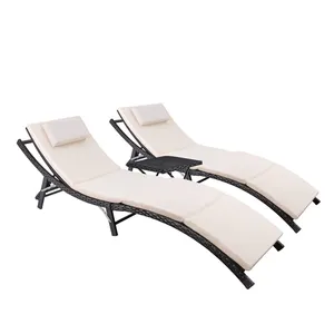 YASN – chaise de piscine en rotin à dossier réglable, chaise de soleil d'extérieur pour piscine