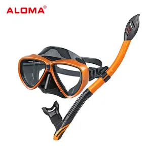 Conjunto de equipamento de mergulho de aloma, equipamento de respiração colorido para mergulho seco e antiembaçante