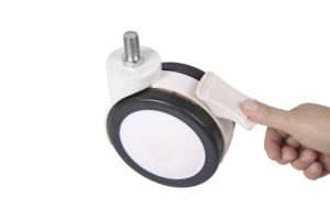 75mm 100mm <span class=keywords><strong>ABS</strong></span> Radlauf mit Bremse für medizinische Geräte Patienten bett Räder pu Nachlauf schwer dutty - Product Image 5