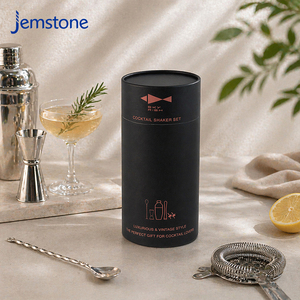 Emballage en tube de carton artisanal de luxe écologique avec logo personnalisé, ensemble de shaker à whisky, boîte-cadeau en tube de papier cylindrique - Product Image 5