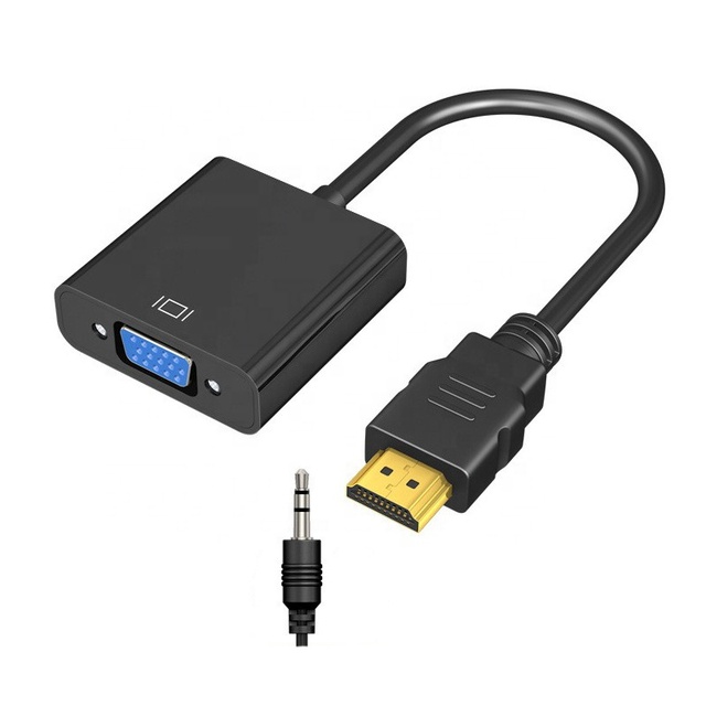 High Speed HDMI to VGA Cable HDTV Converter With Audio HD 1080P for Laptop PC TV