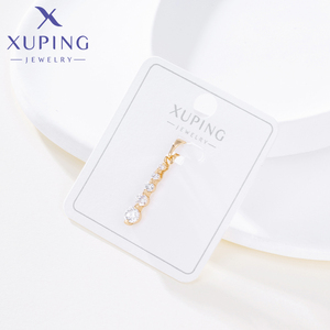 16741 Joyería XUPING, Colgante de Barra Vertical Graduada con 5 Circonitas, Chapado en Oro, para Collar Hecho a Mano, Piezas de Joyería DIY - Product Image 1