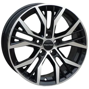 F80A16 15 16 17 18 inch ET 40 to 45 5X100 5X112 57.1 67.1 black machine face good quality alloy wheels original design car rims