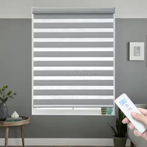 Blackout <strong>Windows</strong> Dual Layer Cover Manufacture Home Motor Automatic Smart Shade Electric <strong>Window</strong> Motorized Zebra <strong>Blinds</strong>