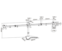 Support à trois moniteurs avec réglage en hauteur Bras de moniteur articulé pour le réglage de la position du moniteur