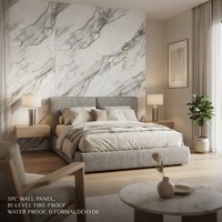 Planche SPC UV sur mesure, épaisseur 2, 2,5, 2,8, 3 mm, texture marbre/bois pour usage domestique/commercial/école/hôpital