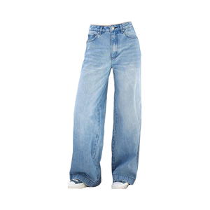 Jeans Casuales Vintage Y2K para Mujer, Corte Holgado, Estilo Boyfriend, Rectos, Transpirables, Impermeables, de Mezclilla, para Verano - Product Image 1