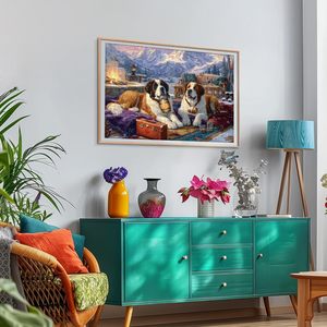 Puzzle de 300 pièces Saint Bernards Mountain, <span class=keywords><strong>cadeau</strong></span> amusant pour adultes et enfants, jeu familial stimulant, jouet 20,5 x 15 pouces - Product Image 4