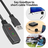 Amplificador de señal activa de alta velocidad USB2.0 USB 2,0, Cable de extensión macho-hembra con filtro de amplificador de señal IC