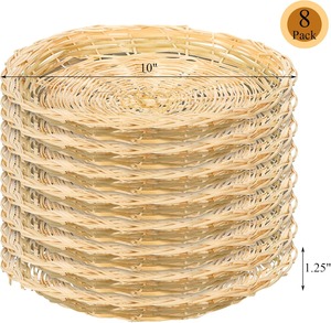 MOSSIC Portaplatos de Mimbre de Bambú de 24 cm, Apto para Microondas, Tradicional, para Fiestas y Cenas, Hecho en China - Product Image 2