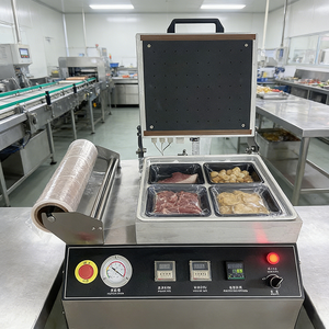 Machine d'emballage sous vide en acier inoxydable pour scellage <span class=keywords><strong>de</strong></span> barquettes, avec cadres <span class=keywords><strong>de</strong></span> découpe interchangeables, qualité alimentaire - Product Image 3