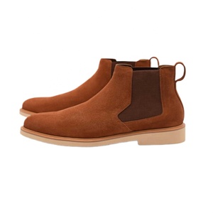 Nouvelle mode élégante en cuir suédé beige pour femmes, bottines d'hiver à enfiler - Product Image 1