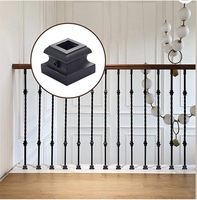 Balustres carrés modernes en fer noir satiné de 1/2 pouces Chaussures plates Escalier Intérieur Vis Balustrades Mains courantes Revêtement en poudre