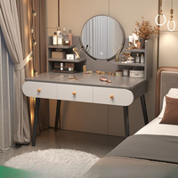 Coiffeuse de chambre moderne avec panneau lumineux, écologique et durable, petite armoire cosmétique intégrée pour appartement compact, Nouveauté 2026