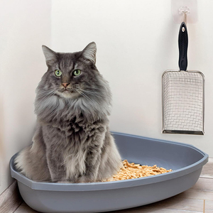 Pala para arena para gatos de acero inoxidable filtrable de tamizado rápido con mango de PP - Product Image 3