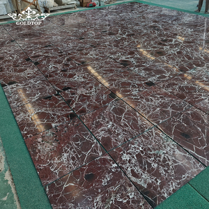 Dalles de marbre fin GOLDTOP Rosso Lepanto avec support renforcé, ton rouge brique, poli et finition mate, pour revêtement mural - Product Image 1