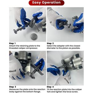 Outil de compression d'étrier de frein ATPEAM, kit universel de réglage de frein 24 pièces en acier avec étui et gants - Product Image 5