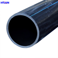 Tuyau en PEHD HTIAN PE100 DN20-630mm pour système d'alimentation en eau et d'évacuation, couleur et longueur personnalisables (OEM)
