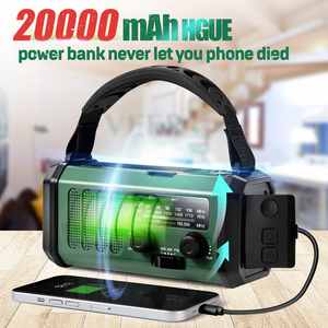 วิทยุฉุกเฉินพลังงานแสงอาทิตย์20000มิลลิแอมป์พร้อมมือหมุนและไฟฉายสำหรับกิจกรรมกลางแจ้ง - Product Image 3