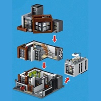 10204 Cube Villa Modular kota tampilan jalan arsitektur Modern rumah MOC DIY set blok plastik besar & Model mainan bata bangunan