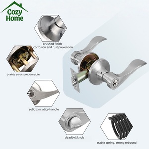 High Quality Solid Zinc Alloy Gold Interior <strong>Door</strong> Handles and Lock Ambidextrous Lever <strong>Door</strong> Handle Keyless Privacy Lock - Product Image 3