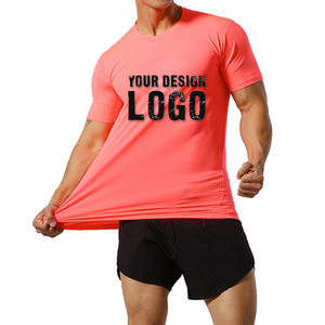 T-shirt de sport pour homme en coton de haute qualité, couleur unie, été, décontracté, coupe ajustée, gym, fitness, musculation - Product Image 4