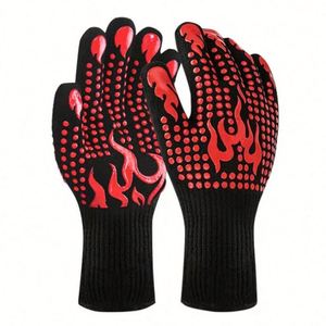 Gants de barbecue imprimés à pois résistants aux températures extrêmes, en tissu T/C, doublure en coton, isolation thermique, compatibles lave-vaisselle - Product Image 3