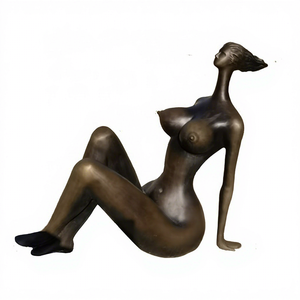 Sculpture de femme corpulente en yoga grandeur <span class=keywords><strong>nature</strong></span>, bronze naturel, statues d'art de femme nue corpulente pour décoration intérieure - Product Image 1