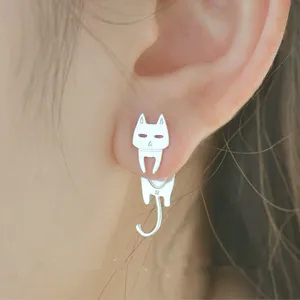 Nice INS popular cute Cat Fish Stud earrings Hypoallergenic Accessories Jewelry Silver Plated Alloy Earrings and Studs for gift