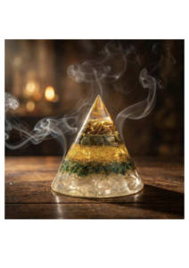 Pirámide de Ágata Mirani de Lujo con Piedras Preciosas Doradas, Citrino, Ojo de Tigre y Pirita - Decoración Ecológica para el Hogar y Regalo - Product Image 2