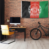 Drapeau national de l'Afghanistan 3x5 pieds, bannière en polyester double face pour la décoration murale patriotique intérieure et extérieure