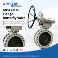 Válvula de Mariposa con Brida ANSI Clase WCB RF Eléctrica Exd IP67 Triple Excéntrica con Asiento Metálico y Sello de Stellite para Agua y Gas B16.5 Manual