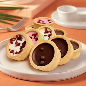 Galletas Rellenas <span class=keywords><strong>de</strong></span> <span class=keywords><strong>Chocolate</strong></span> Negro Redondas, Dulces con Sabor a Huevo, en Caja y Bolsa para Venta al por Mayor - Product Image 5