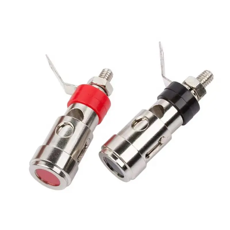 Audio amplifier components connector nickel plated speaker terminals spring loaded binding post