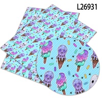 Rouleau en cuir motif horreur Halloween pour nœuds 30x136cm pour matériaux faits à la main artisanat imprimé croix Faux cuir