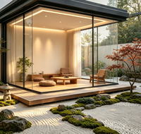 Pergola moderne en aluminium sur mesure, véranda avec double vitrage trempé Low-E, système de toit à lames orientables, conception insonorisante