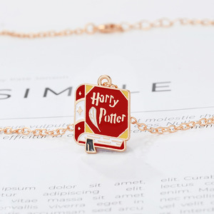 QH vente en gros bijoux fins <span class=keywords><strong>Potter</strong></span> livre magique collier plaqué or lien chaîne pendentif romans connexes conception accessoires de film chaud - Product Image 4