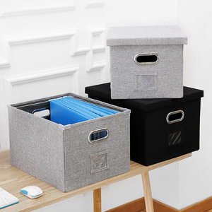 Caja de Almacenamiento de Documentos, Caja de Almacenamiento de Datos para Escritorio de Oficina, Caja de Almacenamiento de Tela Plegable - Product Image 1