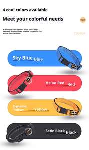 Collier pour chien en nylon réglable simple, style moderne, personnalisable avec logo, motif uni moderne, accessoires pour chien - Product Image 5