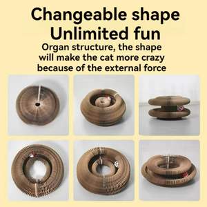 Fabriek Prijs Verstelbare Honingraat Kat <span class=keywords><strong>Scratcher</strong></span> Met Magnetische Adsorptie En Bell Ball - Product Image 6