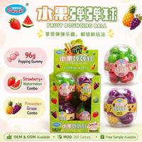 Bonbons en forme de balles rebondissantes 3D Halal OEM en gros pour enfants, cadeau d'anniversaire, 96g, bonbons gélifiés, jouets confiseries