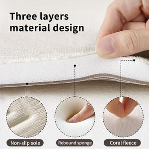 Alfombra de Baño Rectangular Minimalista de Fibra de Poliéster Absorbente Antideslizante de Secado Rápido Engrosada Resistente a las Manchas de Color Sólido - Product Image 4