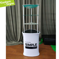 Comptoir de promotion portable avec écran pop-up rapide, présentoir d'exposition portable avec panneaux d'affichage de différentes formes